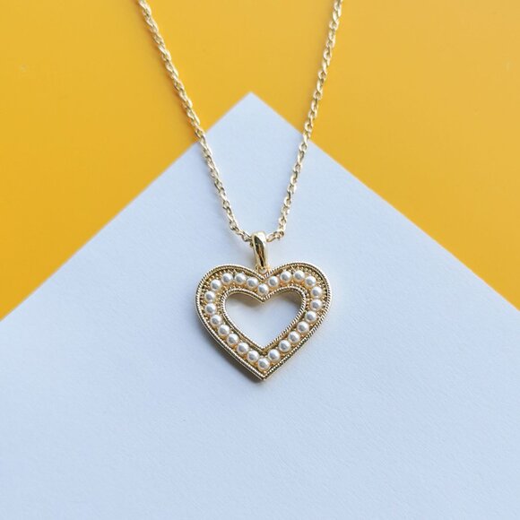 Charlotte Gold White Pearl Necklace by Alicia Bonnie - Picture 1 of 4